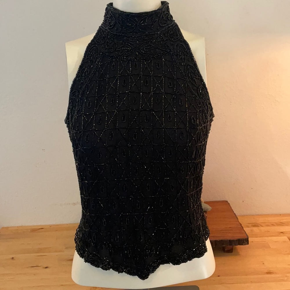Vintage Cote d Azur sequin top - Picture 1 of 5